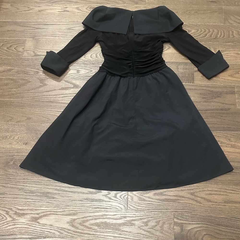 Eliza J Black Portrait Collar Fit & Flare Midi Dress NWT Size 4 - Picture 2 of 4